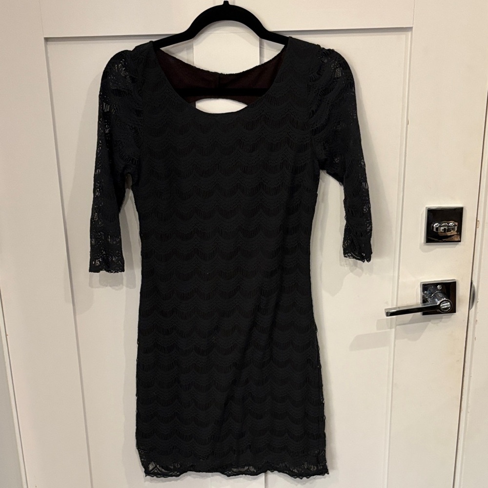 Free People Elegant Black Long Sleeve Dress